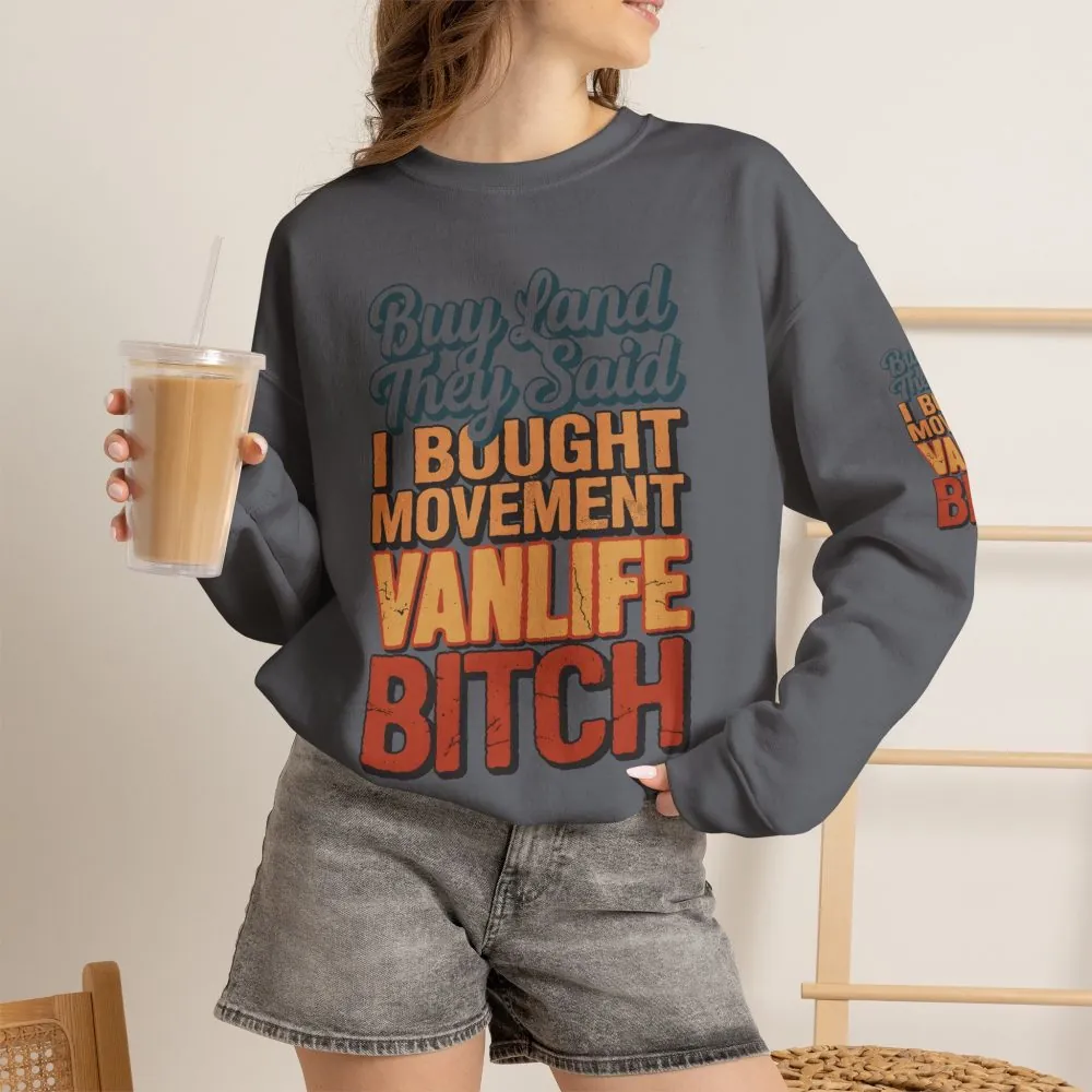 12883078318994402909_2048.jpeg Unisex Heavy Blend™ Crewneck Sweatshirt — "Buy Land They Said" Design F**K-Line