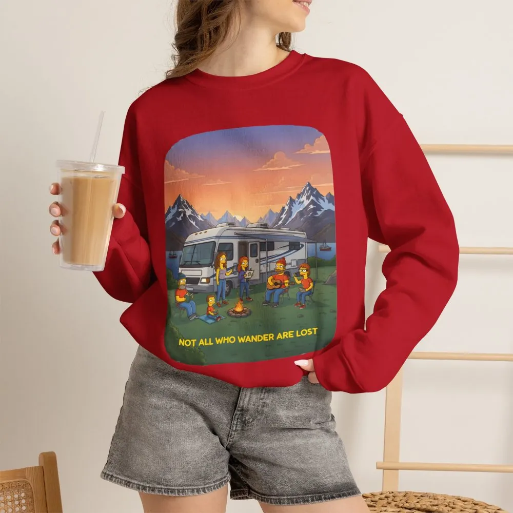 12896982699680657794_2048.jpeg Unisex Heavy Blend™ Crewneck Sweatshirt — "Not All Who Wander Are Lost" Design Sitcom-Line