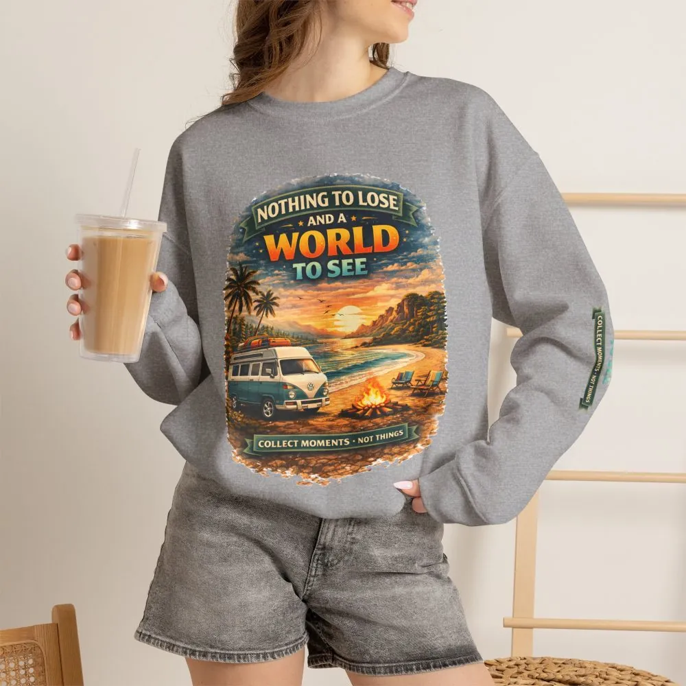 Unisex Heavy Blend™ Crewneck Sweatshirt — "Nothing To Lose" Design Scenic-Line