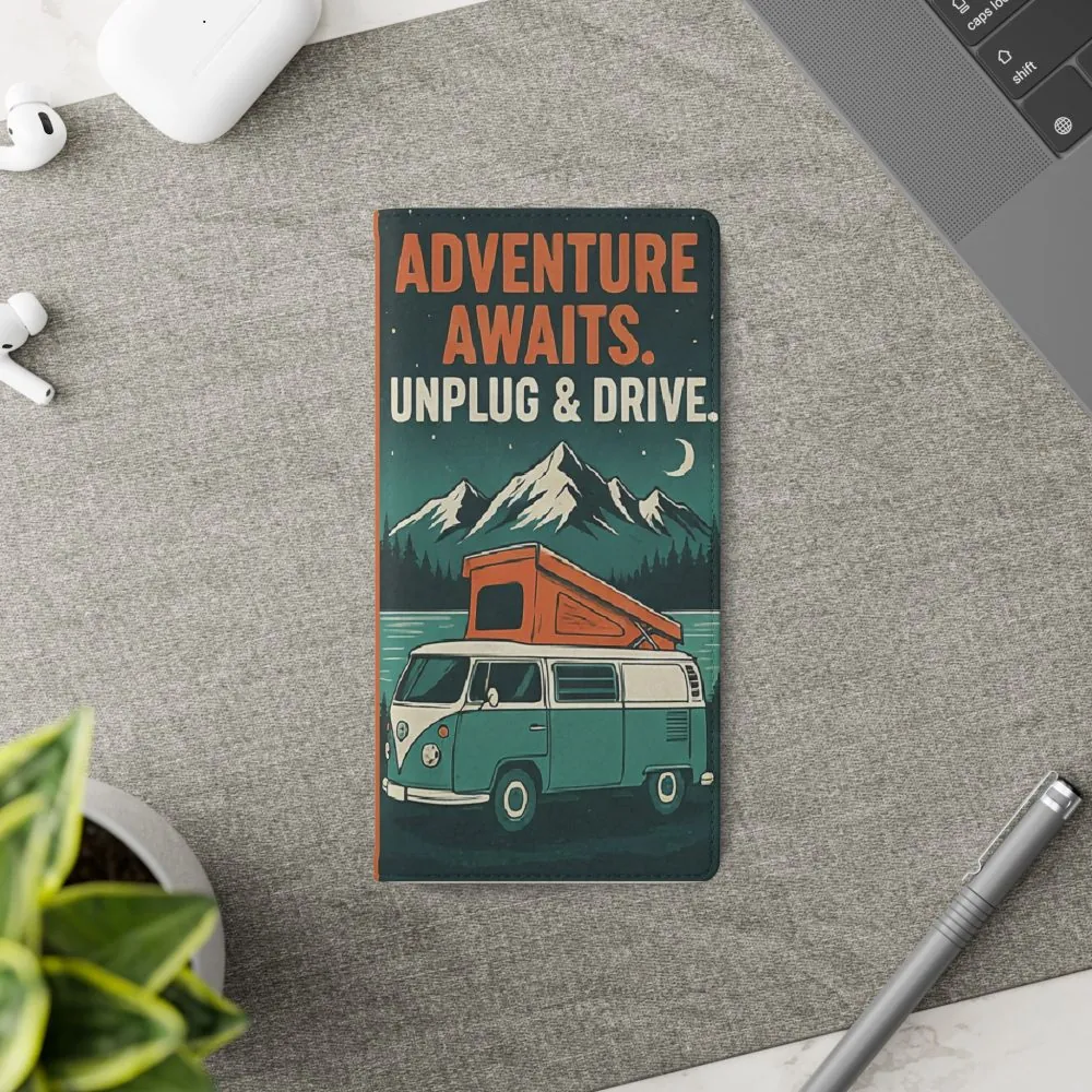 Flip Phone Case — "Adventure Awaits, Fuel Your Journey, Not the WiFi" Wallet Cover