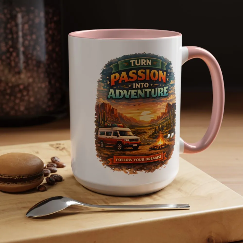 1294052537561046360_2048.jpeg Accent Coffee Mug (11, 15oz) — "Turn Passion Into Adventure" Design Scenic-Line