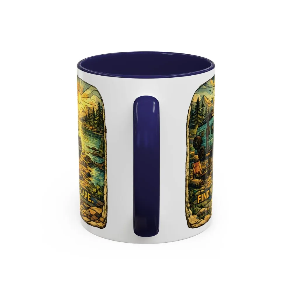 12943796250085351734_2048.jpeg Accent Coffee Mug (11, 15oz) — "Find Your Escape" Design Cubic-Line