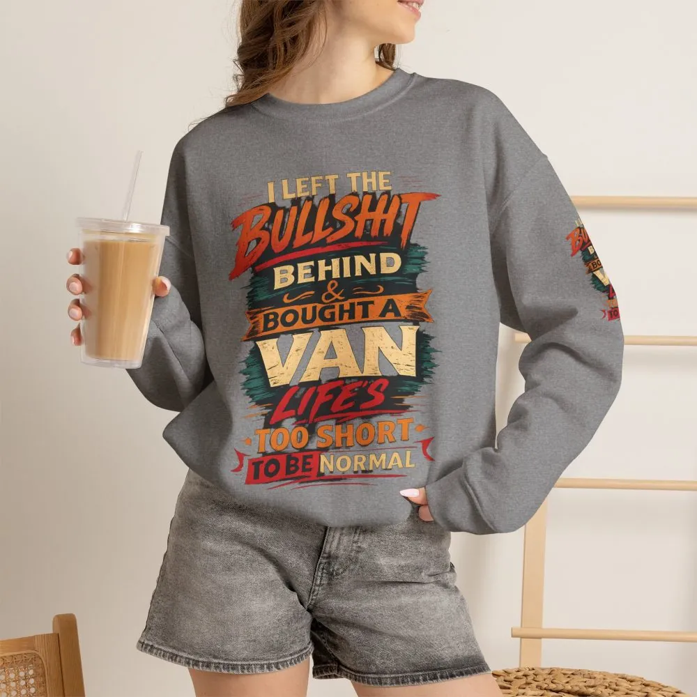 Unisex Heavy Blend™ Crewneck Sweatshirt — "I Left The Bullshit" Design F**K-Line