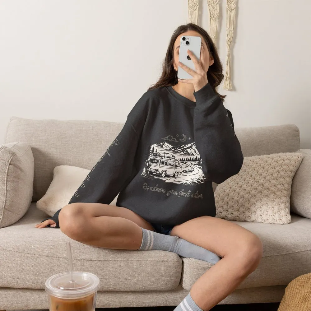 12948680269362162467_2048.jpeg Unisex Heavy Blend™ Crewneck Sweatshirt — "Go Where You Feel Alive" Design Minimal-Line