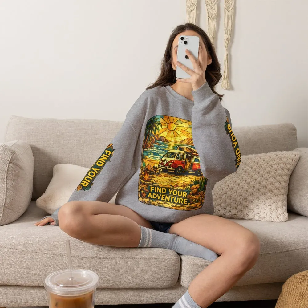 12955958710466701077_2048.jpeg Unisex Heavy Blend™ Crewneck Sweatshirt — "Find Your Adventure" Design Cubic-Line