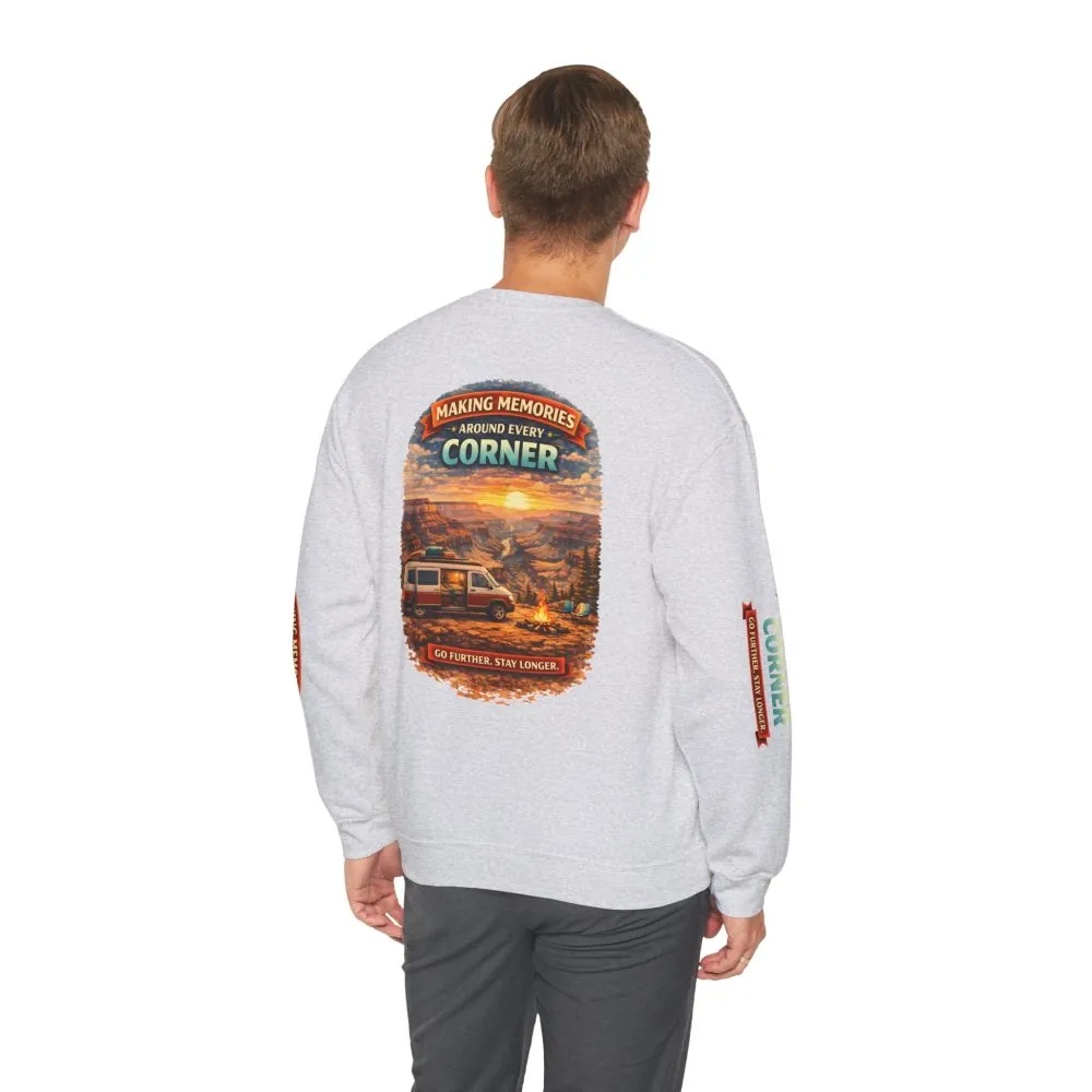 12973665436671370096_2048.jpeg Unisex Heavy Blend™ Crewneck Sweatshirt — "Making Memories Around Every Corner" Design Scenic-Line