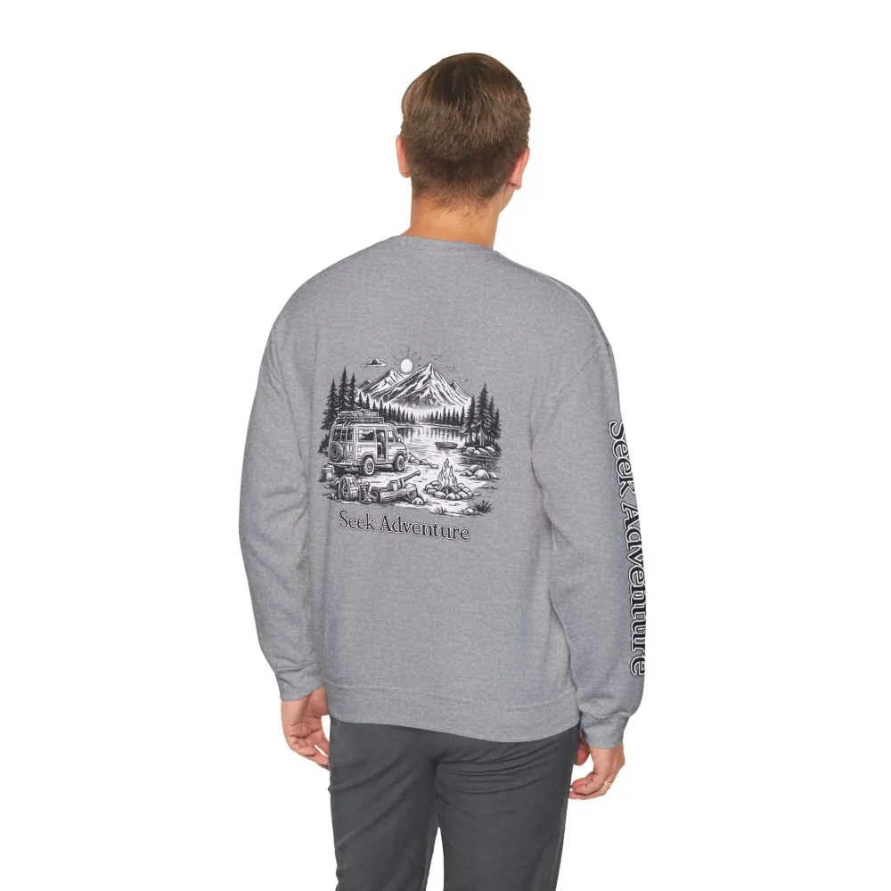 12987182251371256707_2048.jpeg Unisex Heavy Blend™ Crewneck Sweatshirt — "Seek Adventure" Design Minimal-Line