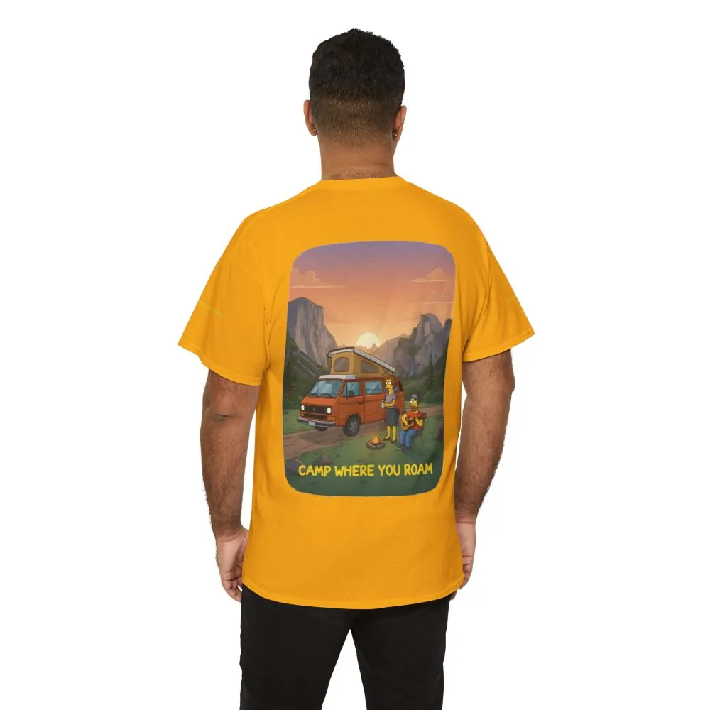 Unisex Heavy Cotton Tee — "Camp Where You Roam" Design Sitcom-Line