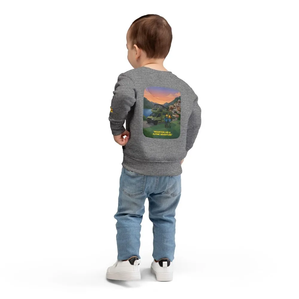 12989783504254524998_2048.jpeg Toddler Sweatshirt - "Mountain Air And Alpine Adventure" (Design Sitcom-Line)