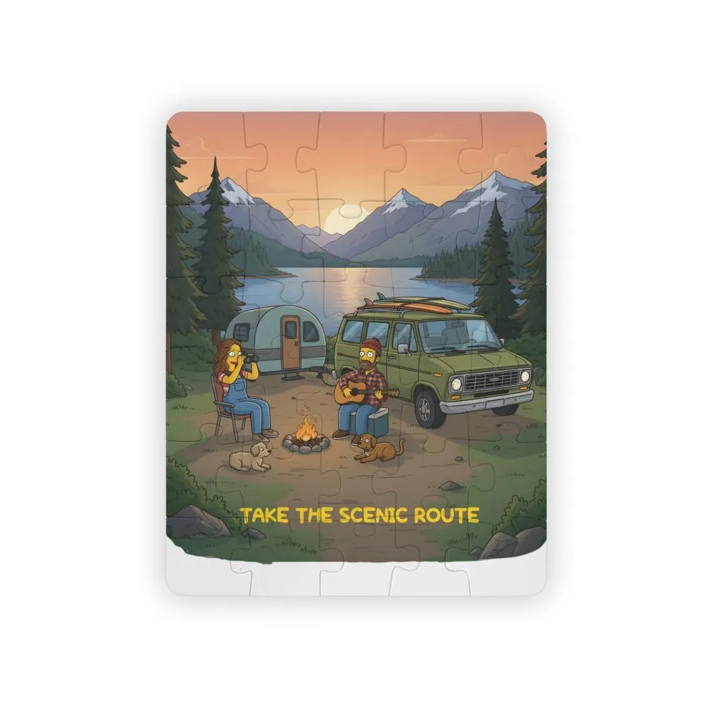 12999768185252383974_2048.jpeg Kids' 30‑Piece Camping Puzzle — Sunset Mountain Campfire Scene