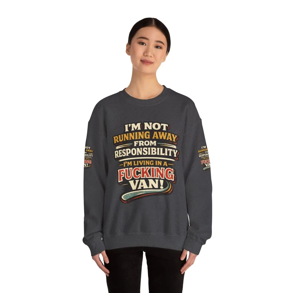 13000062212181541389_2048.jpeg Unisex Heavy Blend™ Crewneck Sweatshirt — "I`m Not running Away" Design F**K-Line