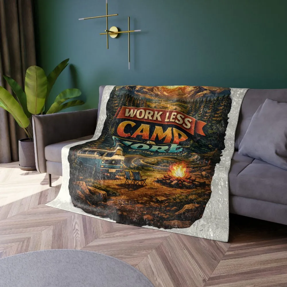 13013580317508715890_2048.jpeg Crushed Velvet Blanket —"Work Less-Camp More" Design Scenic-Line (Campervan)