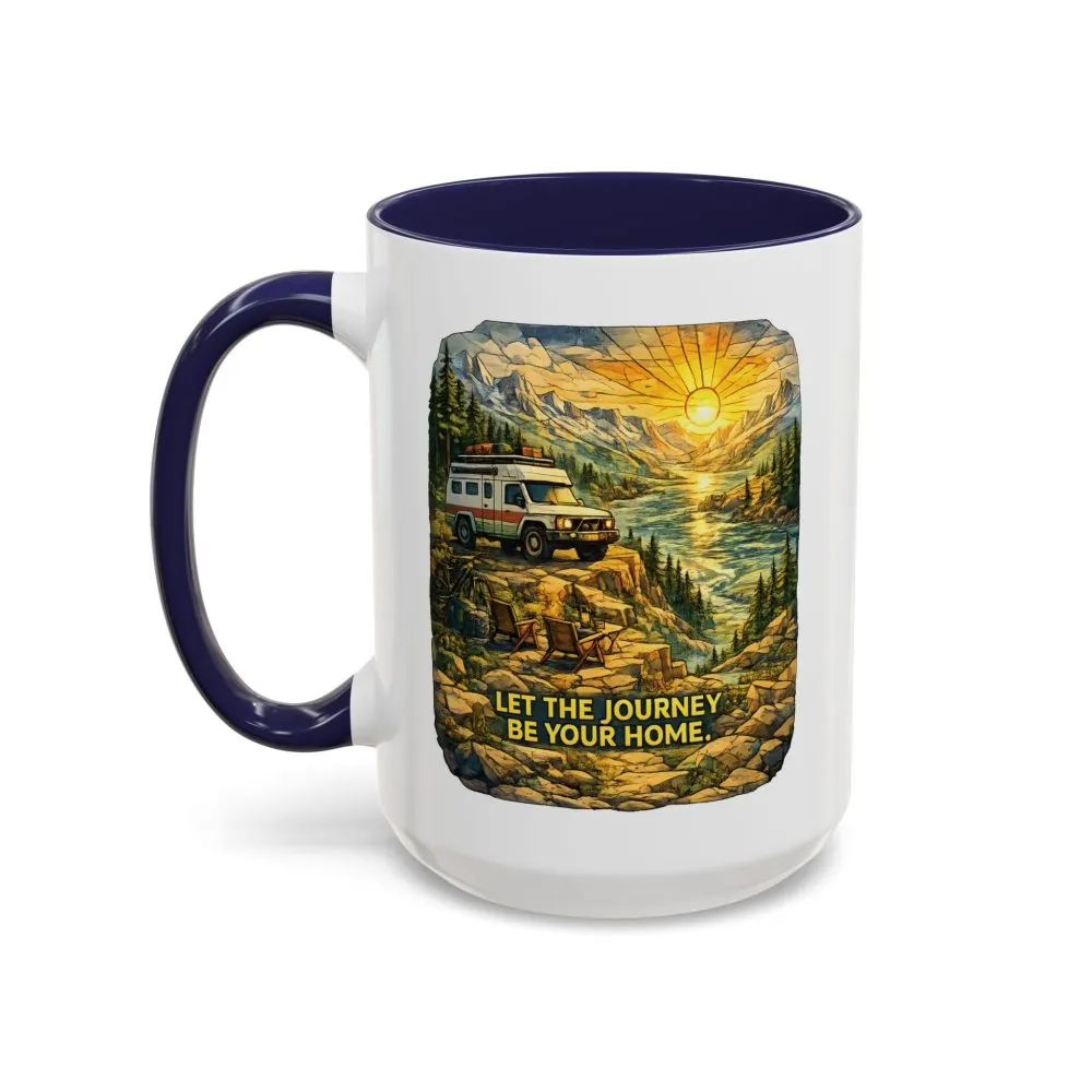 13016362972144375242_2048.jpeg Accent Coffee Mug (11, 15oz) — "Let The Journey Be Your Home" Design Cubic-Line