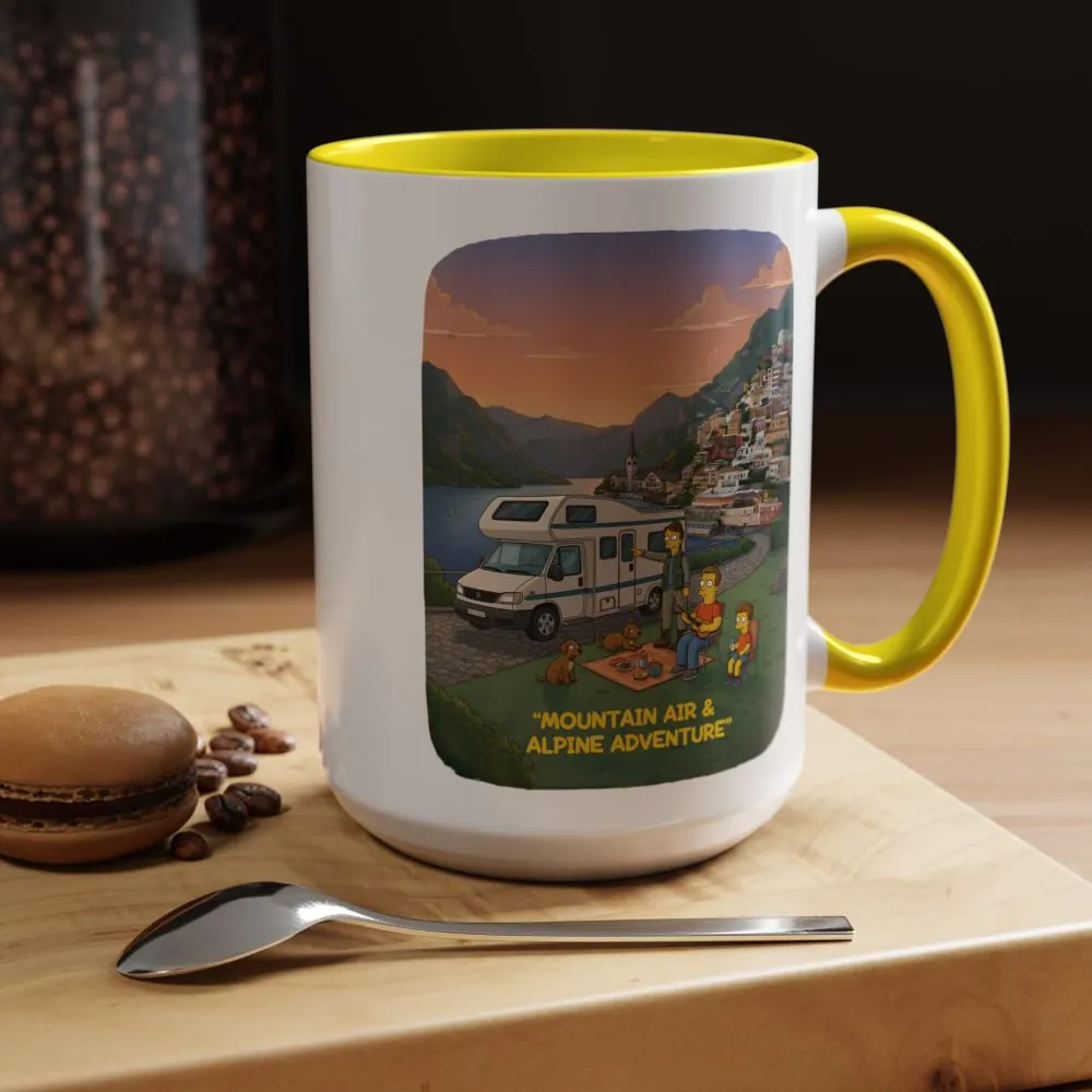 Accent Coffee Mug (11, 15oz) — "Mountain Air-Alpine Adventure" Design Sitcom-Line