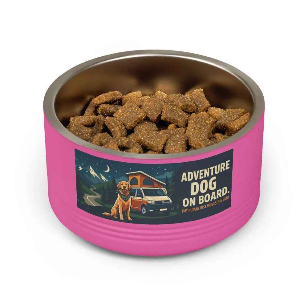 Pet Bowl — "Adventure Dog On Board " 18oz Camper & Hiking Dog Travel Bowl