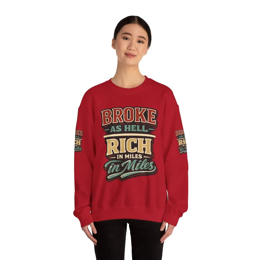 Unisex Heavy Blend™ Crewneck Sweatshirt — "Broke As Hell" Design F**K-Line