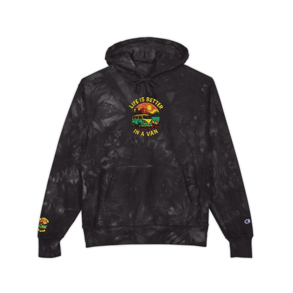 13050120495269600464_2048.jpeg Unisex Tie-Dye Embroidered Hoodie — 'Life Is Better With A Van' Graphic