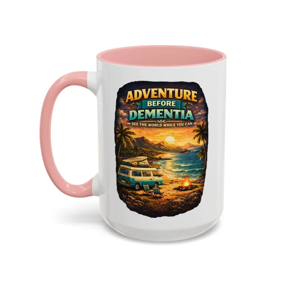 Accent Coffee Mug (11, 15oz) — "Adventure Before Dementia" Design Scenic-Line