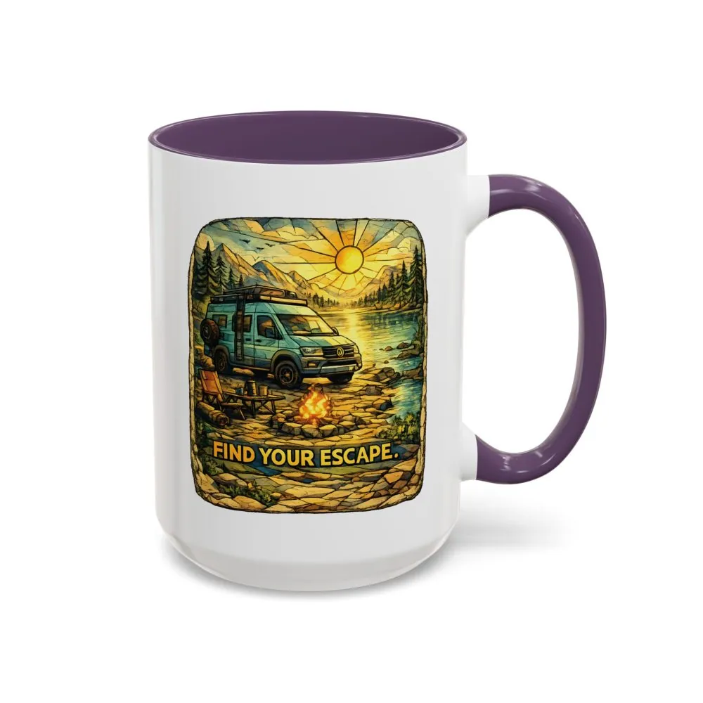 13064910564280886051_2048.jpeg Accent Coffee Mug (11, 15oz) — "Find Your Escape" Design Cubic-Line