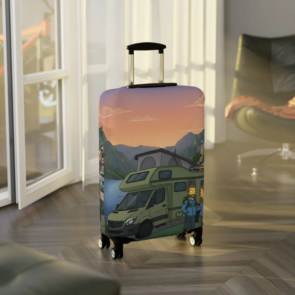 Luggage Cover — Adventure Camper Sketch Travel Suitcase(Design Sitcom-Line)