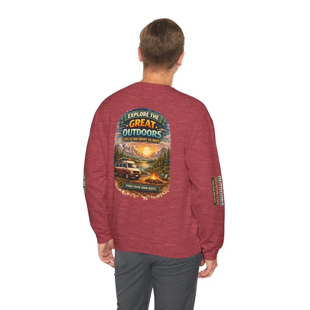 1307770572481621233_2048.jpeg Unisex Heavy Blend™ Crewneck Sweatshirt — "Explore The Great Outdoors" Design Scenic-Line