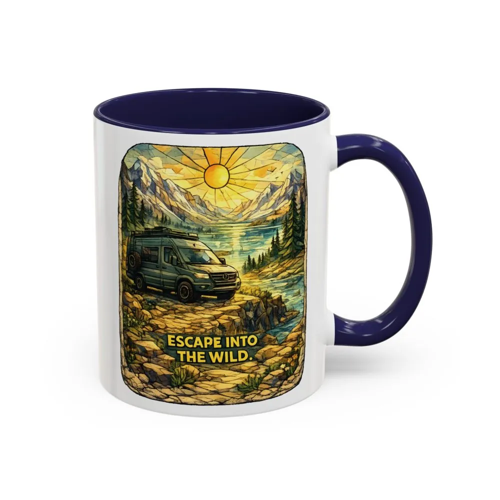 13085390955322695923_2048.jpeg Accent Coffee Mug (11, 15oz) — "Escape Into The Wild" Design Cubic-Line