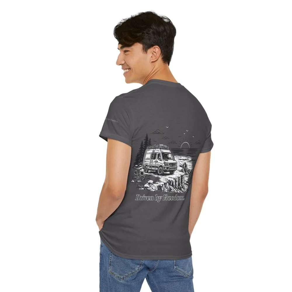 13086696678764594776_2048.jpeg Unisex Heavy Cotton Tee — ""Driven By Freedom" Design Minimal-Line