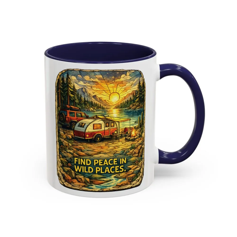 13087157575356840997_2048.jpeg Accent Coffee Mug (11, 15oz) — "Find Peace In Wild Places" Design Cubic-Line
