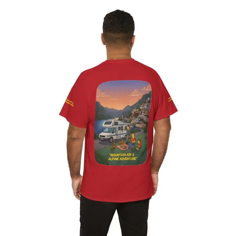 Unisex Heavy Cotton Tee — "Mountain Air-Alpine Adventure" Design Sitcom-Line