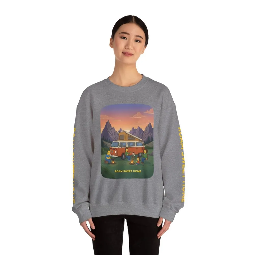 Unisex Heavy Blend™ Crewneck Sweatshirt — "Roam Sweet Home" Design Sitcom-Line