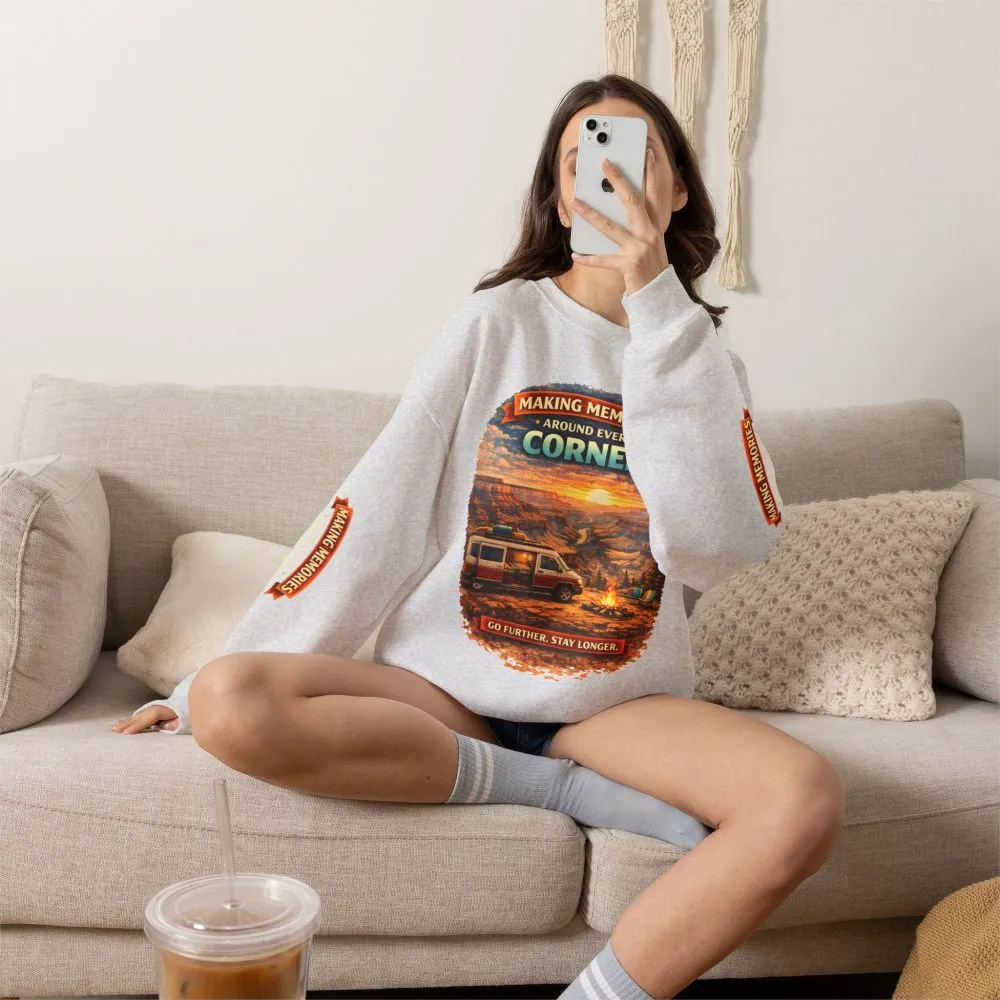 1311416787135012368_2048.jpeg Unisex Heavy Blend™ Crewneck Sweatshirt — "Making Memories Around Every Corner" Design Scenic-Line