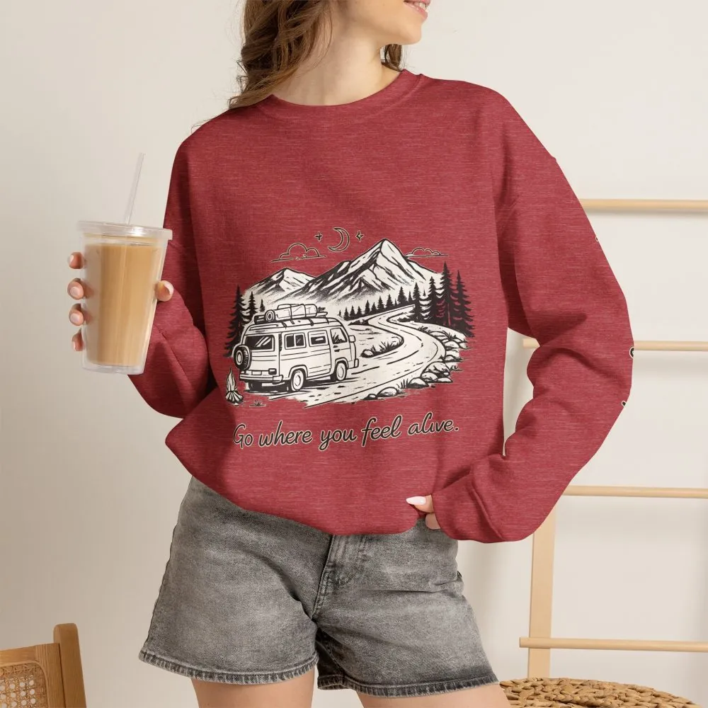 13114375400426875362_2048.jpeg Unisex Heavy Blend™ Crewneck Sweatshirt — "Go Where You Feel Alive" Design Minimal-Line
