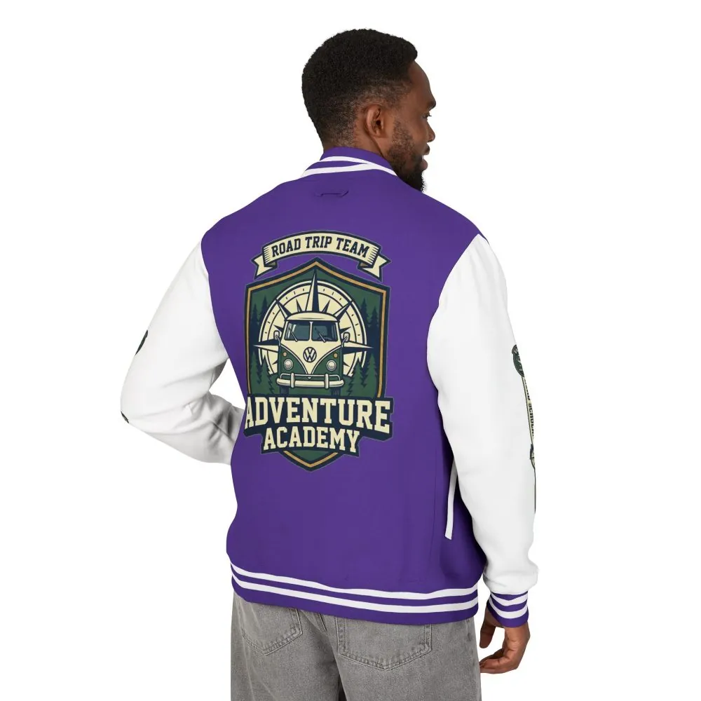 13126896579402330142_2048.jpeg Unisex Heavyweight Letterman Jacket (Awdis) —"Adventure Academy" Road Trip Team Varsity Jacket
