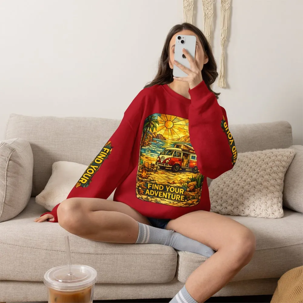 13138395529685084821_2048.jpeg Unisex Heavy Blend™ Crewneck Sweatshirt — "Find Your Adventure" Design Cubic-Line