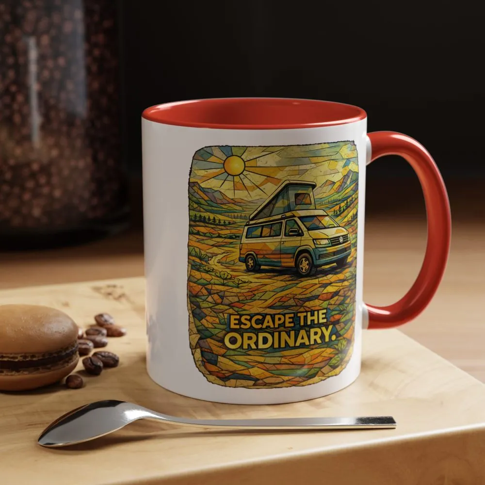 1314051085388957141_2048.jpeg Accent Coffee Mug (11, 15oz) — "Escape The Ordinary" Design Cubic-Line