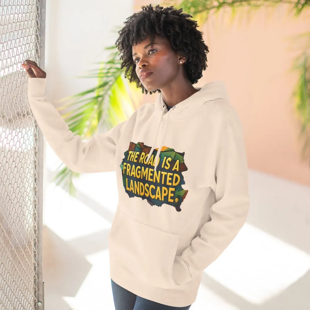 13164532113170595362_2048.jpeg Three-Panel Fleece Hoodie - "The Road Is A Fragmented Landscape" Design Cubic-Line