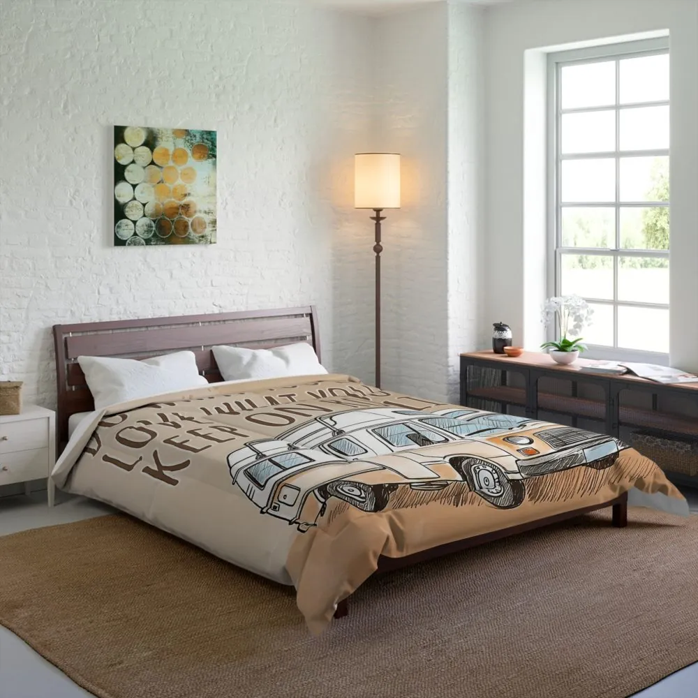 Comforter - 'Do What You Love, Keep On Rolling' Vintage Camper Comforter