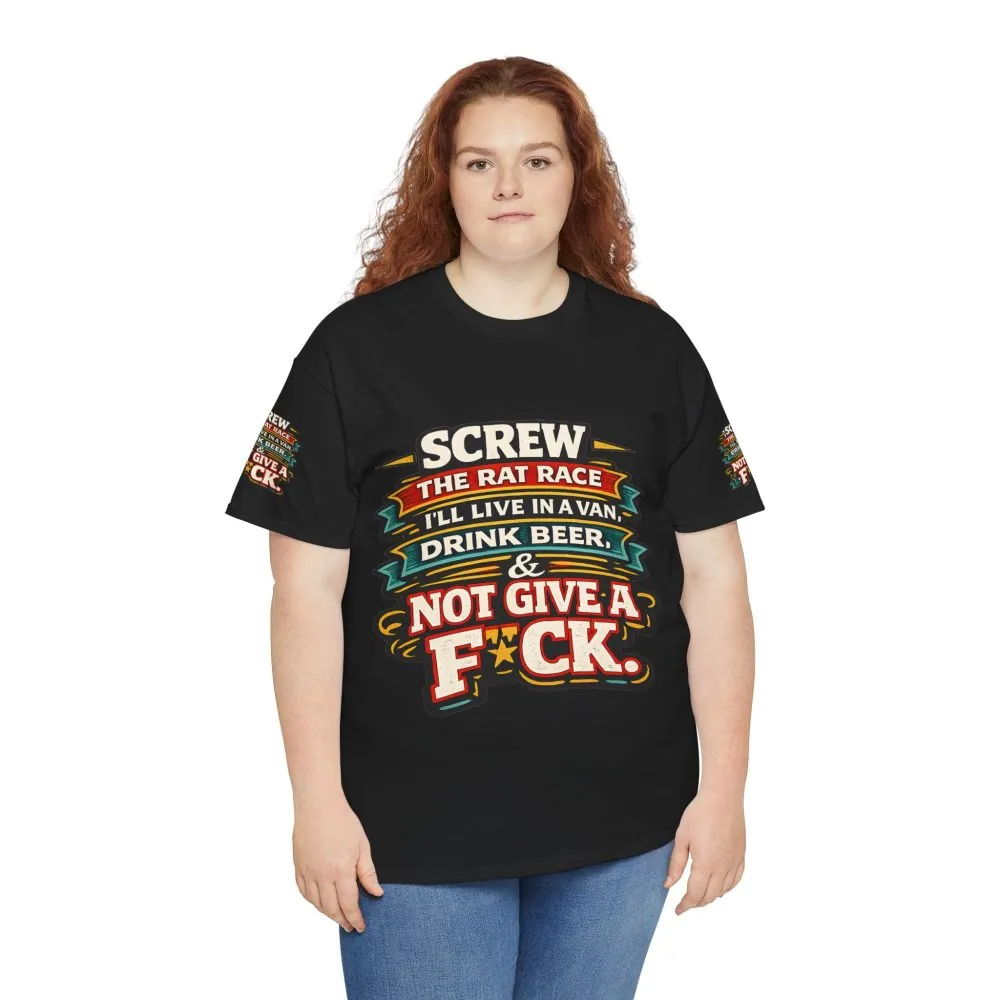 13169332887525851857_2048.jpeg Unisex Heavy Cotton Tee — "Screw The Rat Race" Design F**K-Line