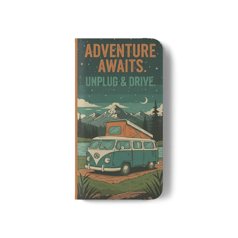 13175159686561563199_2048.jpeg Flip Phone Case — "Adventure Awaits Unplug & Drive" Wallet Case