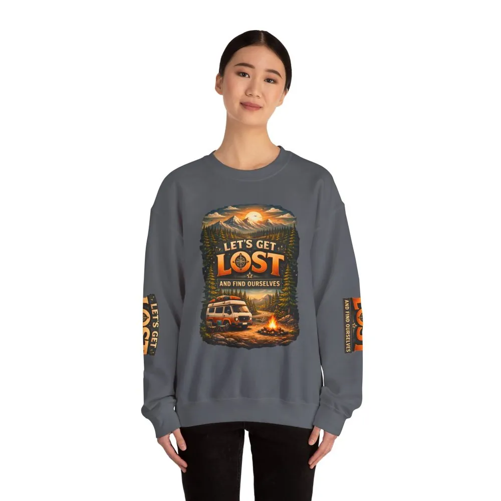 13191734276720804013_2048.jpeg Unisex Heavy Blend™ Crewneck Sweatshirt — "Let´s Get Lost And Found Ourselfs" Design Scenic-Line