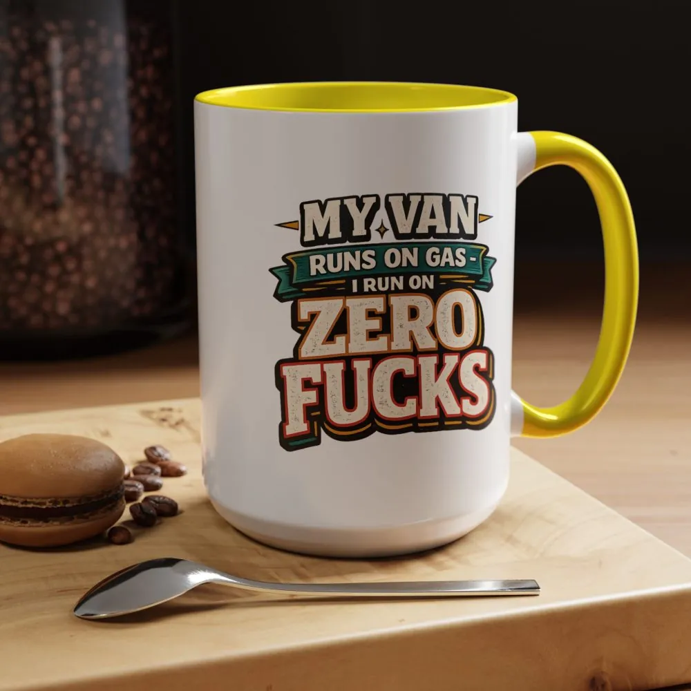 Accent Coffee Mug (11, 15oz) — "My Van Runs On Gas" Design F**K-Line