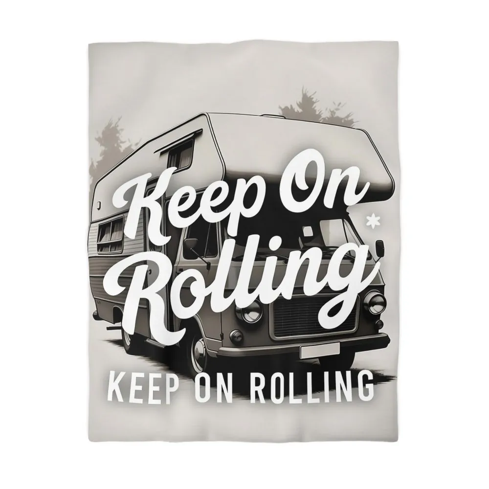 13205523454325005105_2048.jpeg Duvet Cover — "Keep On Rolling" Retro Motorhome Bedding