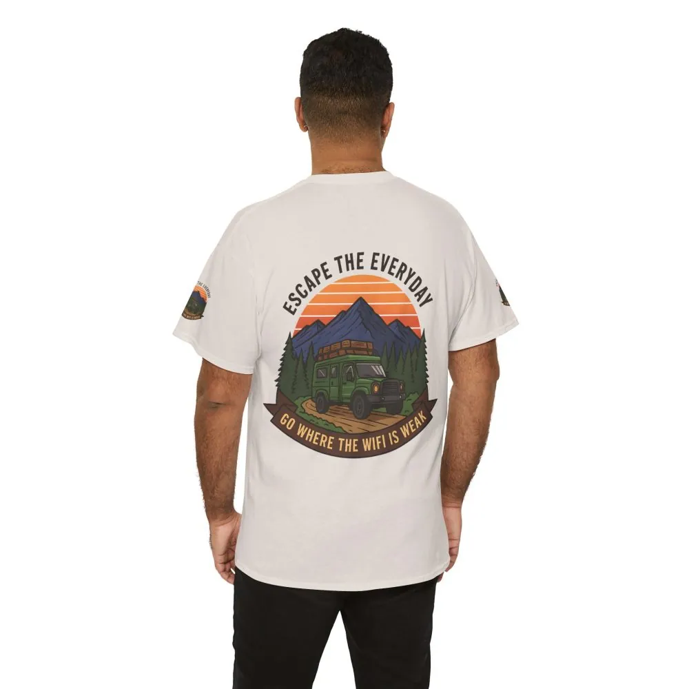 13208696316467028150_2048.jpeg Unisex Heavy Cotton Tee — "Go Where the WiFi Is Weak" Adventure Shirt