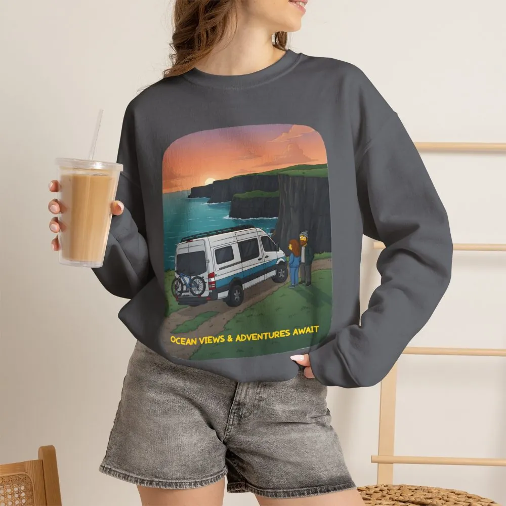 13220693916384343974_2048.jpeg Unisex Heavy Blend™ Crewneck Sweatshirt — "Ocean Views-Adventures Awaits" Design Sitcom-Line