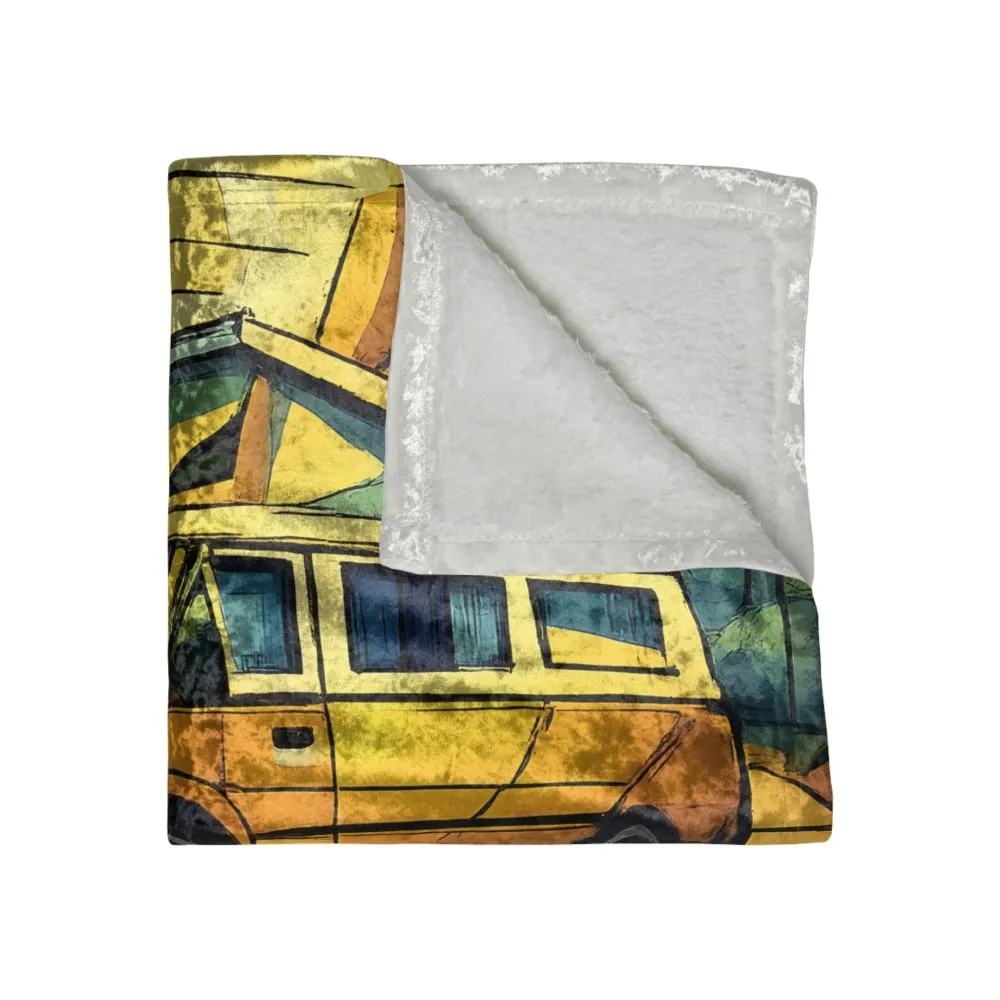 13231071814741078458_2048.jpeg Crushed Velvet Blanket —"Find Adventure In Every Corner" Design Cubic-Line (Campervan)