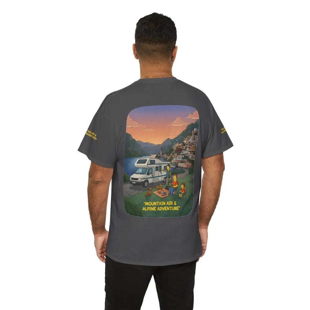 Unisex Heavy Cotton Tee — "Mountain Air-Alpine Adventure" Design Sitcom-Line