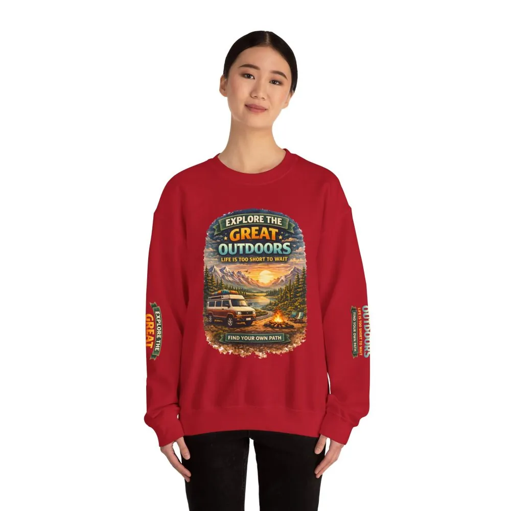 13240440929437418481_2048.jpeg Unisex Heavy Blend™ Crewneck Sweatshirt — "Explore The Great Outdoors" Design Scenic-Line