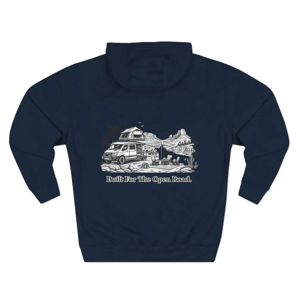 13255646145303274016_2048.jpeg Three-Panel Fleece Hoodie - "Built For The Open Road" Design Minimal-Line