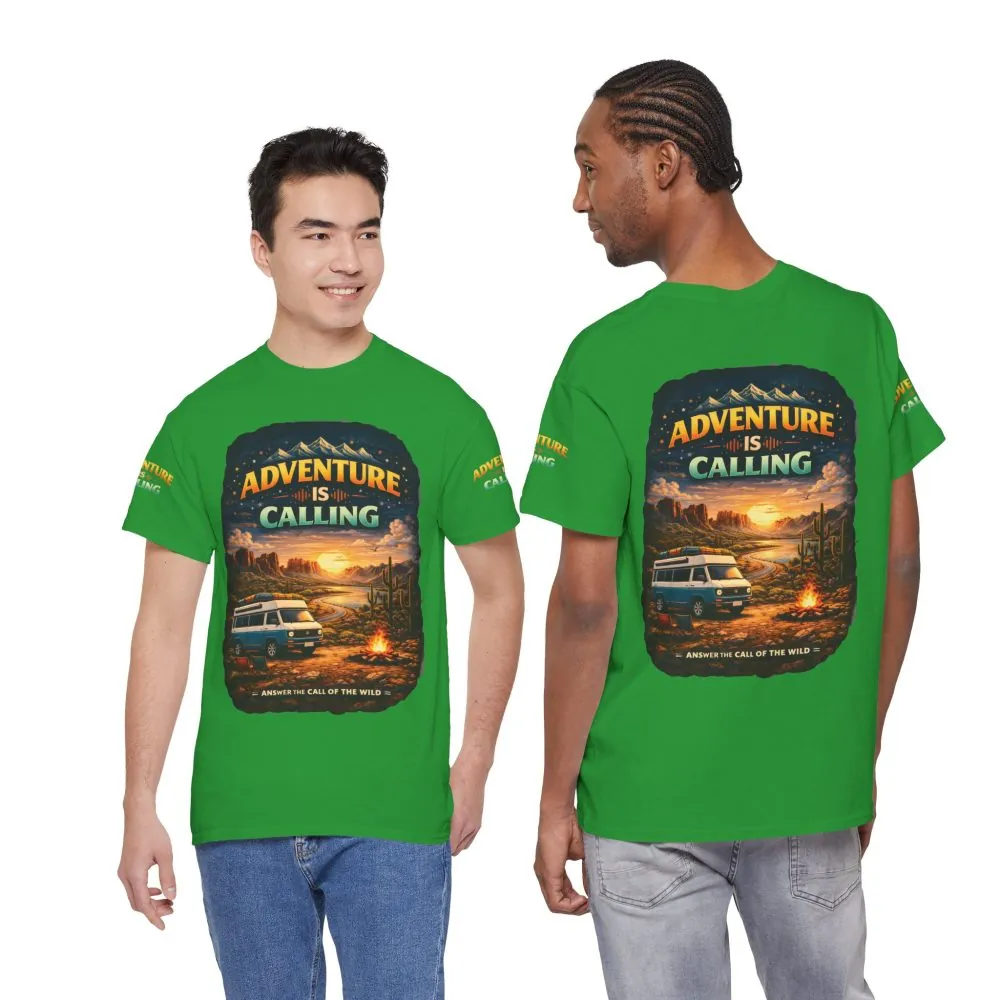 13257768873121789072_2048.jpeg Unisex Heavy Cotton Tee — "Adventure Is Calling" Design Scenic-Line