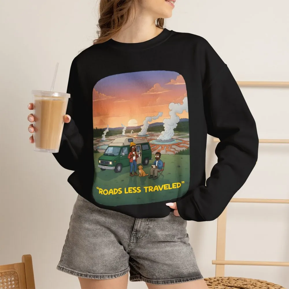 13263987302898937139_2048.jpeg Unisex Heavy Blend™ Crewneck Sweatshirt — "Roads Less Traveled" Design Sitcom-Line